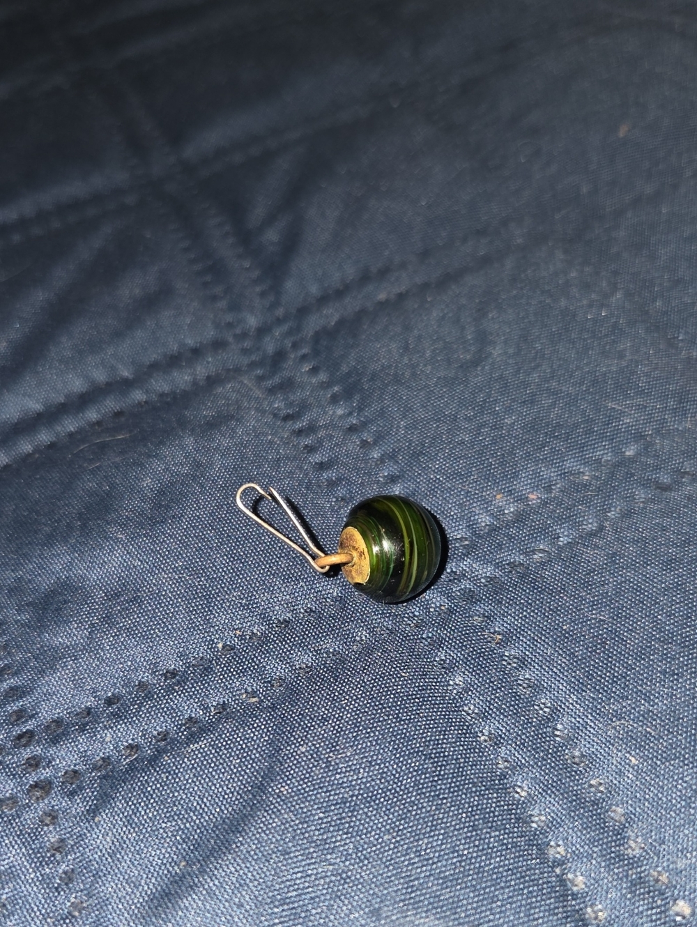 Green Striped Glass Bead